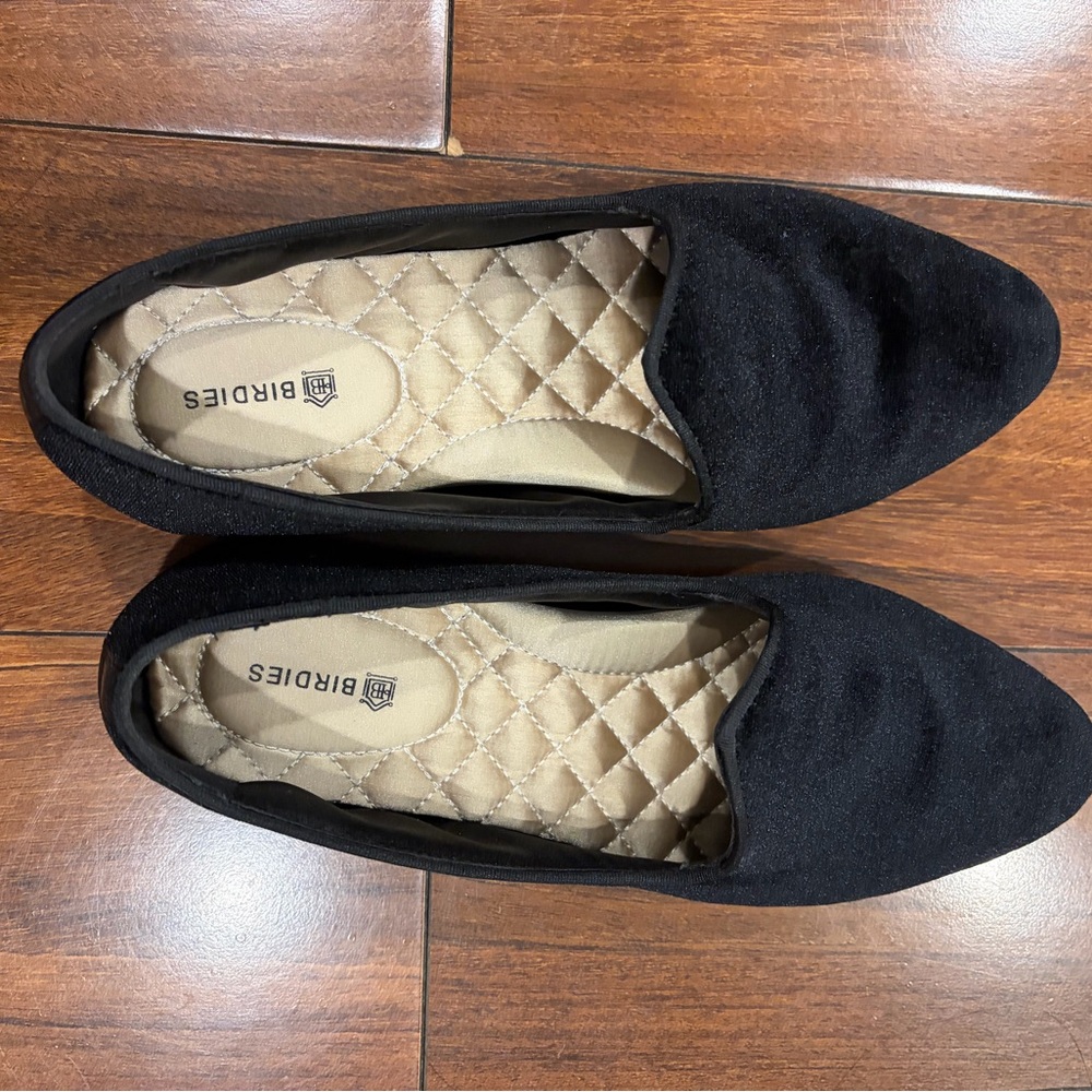 Birdies Black Velvet Loafers